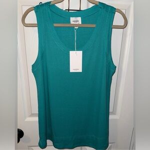 ANDREE BY UNIT Blue Sleeveless Fitted Tank Top